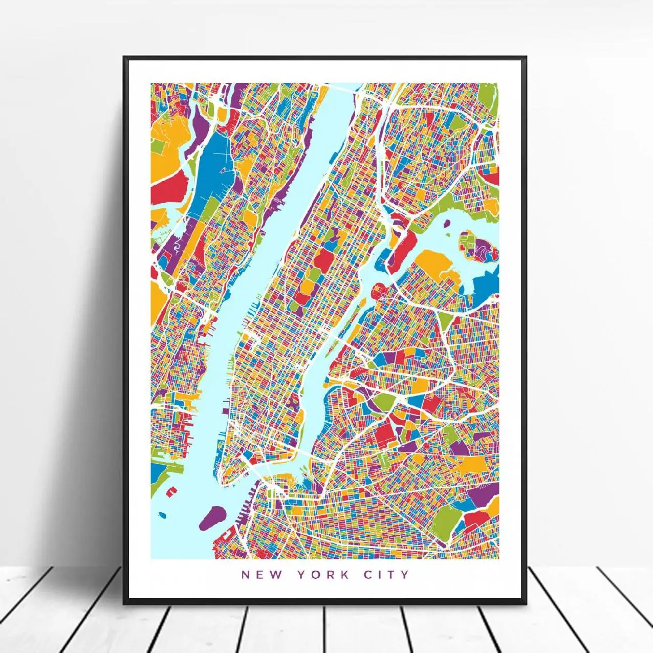 

United States NEW YORK CITY Color map Painting Canvas poster Wall Art Pictures for Living Room Home Decoration No Frame