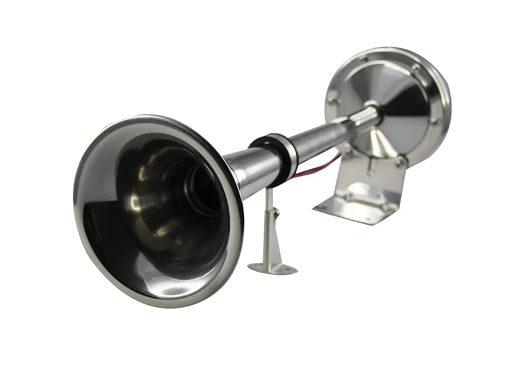

12V Stainless Steel Marine Boat Auto Single Trumpet Horn Complete