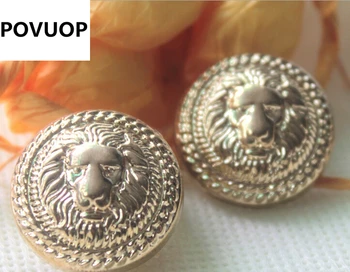 

POVUOP metal button lion coat sweater 50 PCS 15/18/20/25/23mm high quality