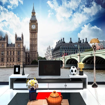 

Custom 3D Photo Wallpaper British Scenery Belfry Church Living Room Sofa TV Background Wall Decorations Bed Room Mural Wallpaper
