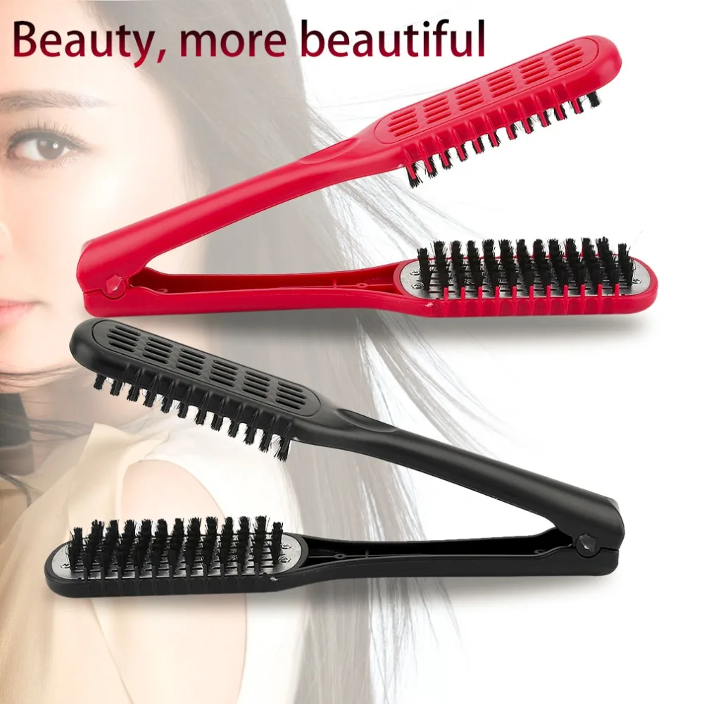 Ceramic Straightening Comb Double Sided Hair Brush Clamp