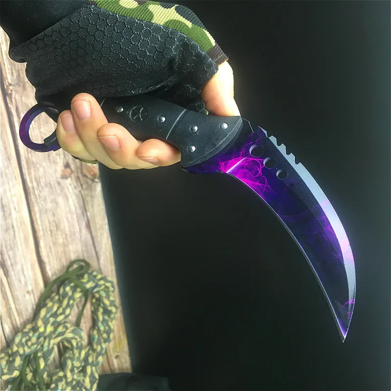 Cs go 420C сталь karambit cs go тактический нож ABS Ручка счетчик удара нож-мачете выживания охотничий нож с зажимом для ремня