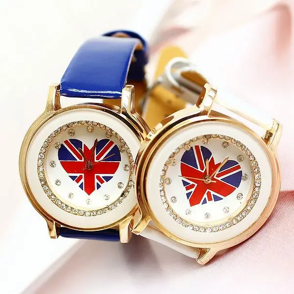 Free shipping Hot Fashion Partysu New Brands Cat Rhinestone Bracelet Chain Round Famous Women Dress Quartz Watches PU Leather | Наручные