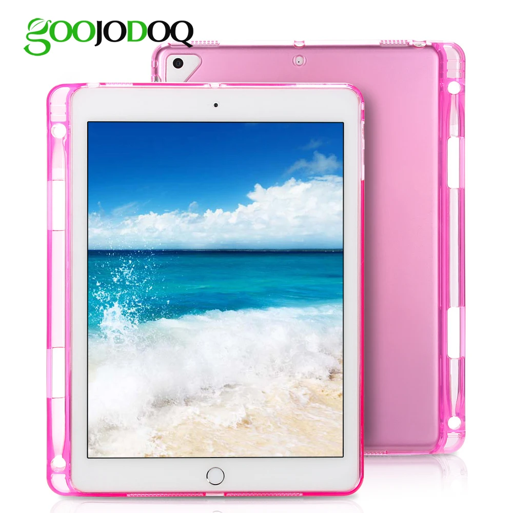 GOOJODOQ силиконовый чехол для нового iPad 2018 2017 9 7 с карандашница ударопрочный