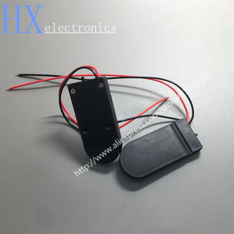 Hold 2x CR2032 Button Coin Cell Battery Holder Case Storage Black 1_