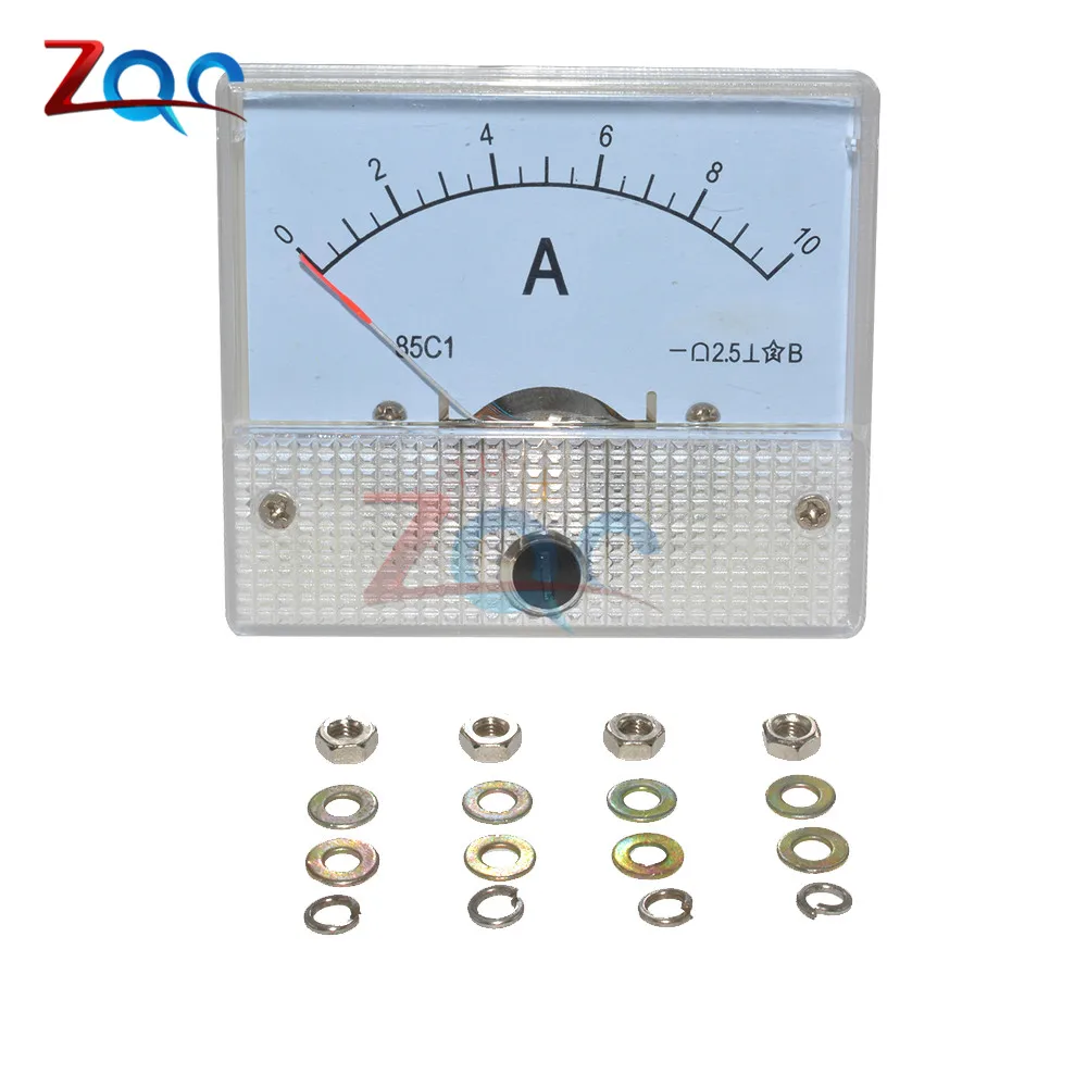 

DC 0-10A GB/T7676-98 Analog Panel AMP Current Meter Meters Ammeter Gauge 85C1 White