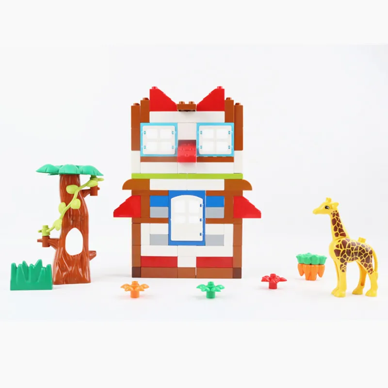 

Large Particle Duploe Building Blocks Toys Owl DIY Big Size Set By Bricks Window Door Accessories Form Compatible With Legoings