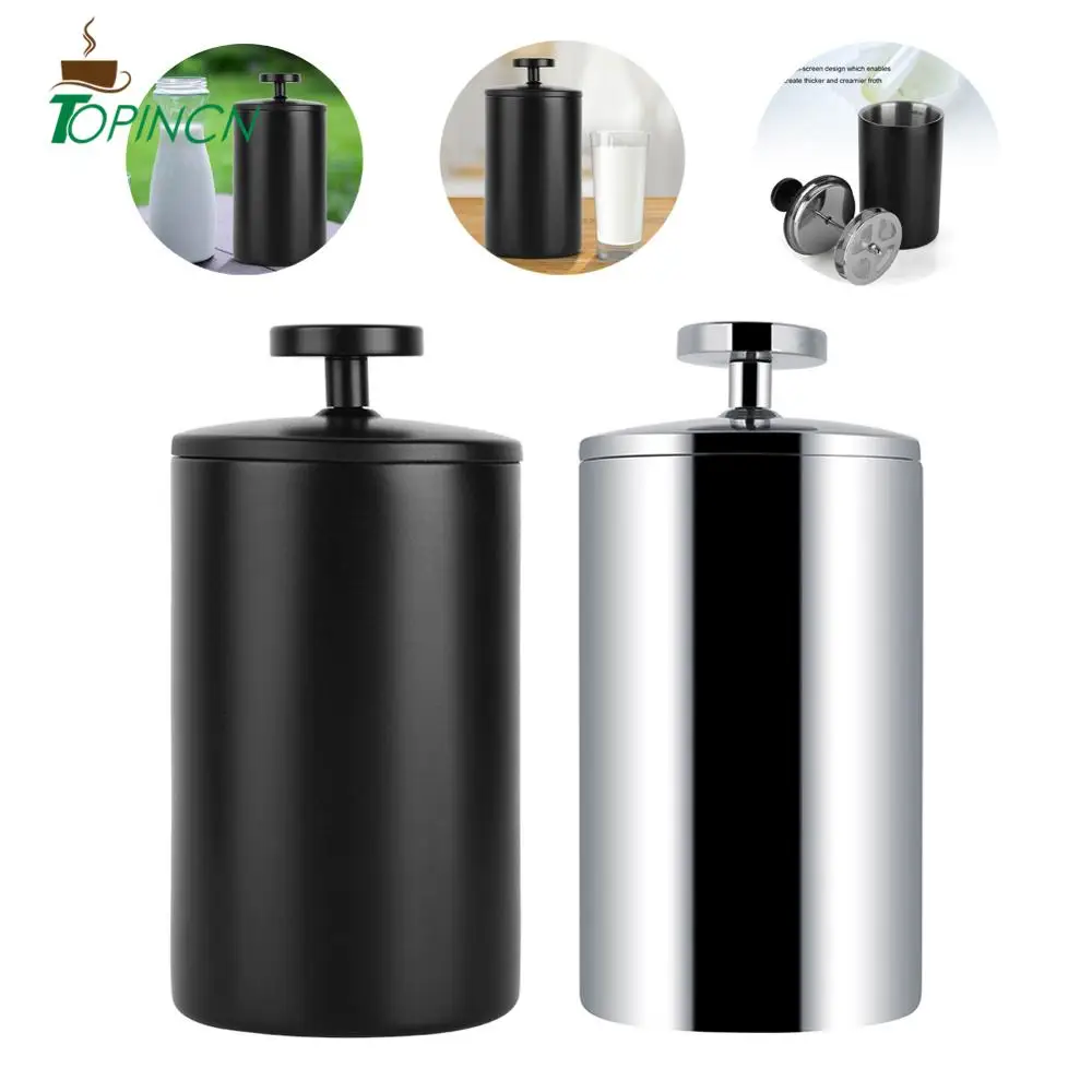 

200ml Manual Espresso Coffee Stainless Steel French Press Double Mesh Milk Maker Creamer Foamer Percolator Tool New