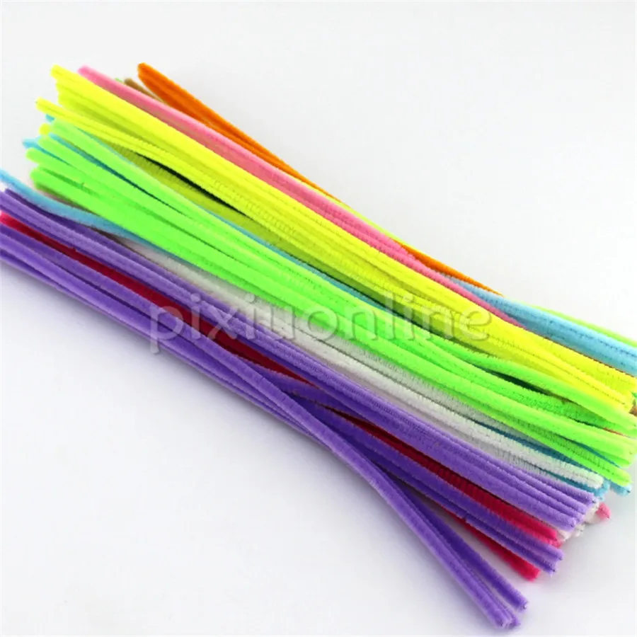 100pcs/bag J634b Colorful Mixed Iron Wire Covered Lint Children Toys Using Free Shipping Russia