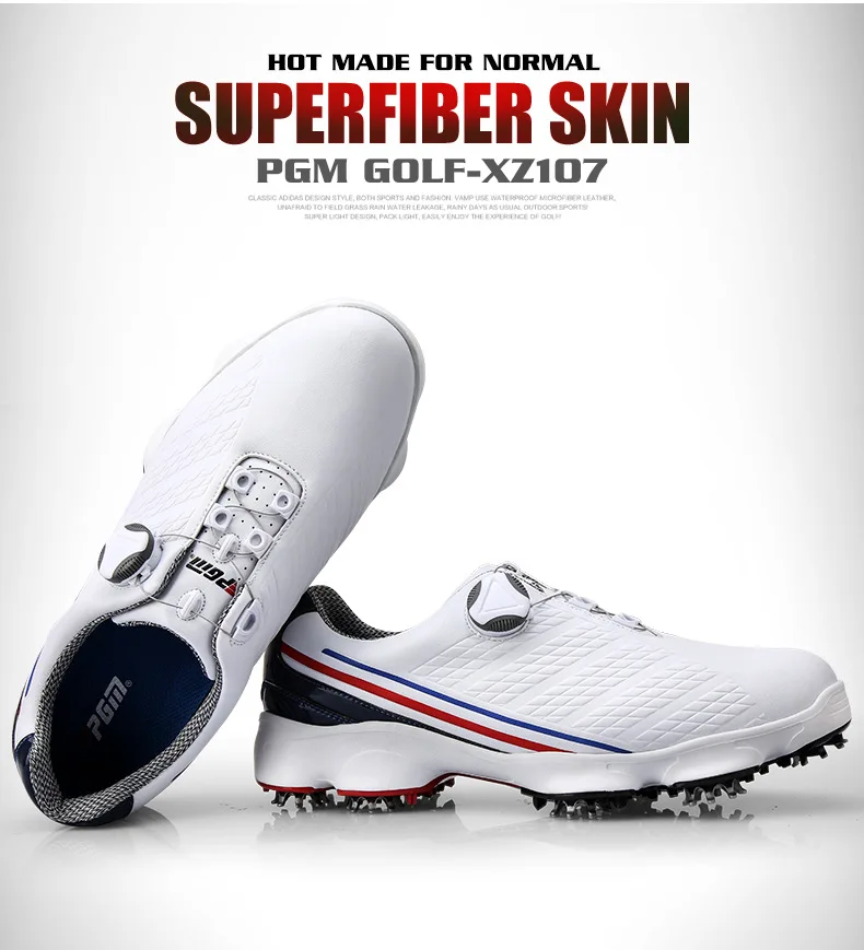 PGM обувь для гольфа мужская Водонепроницаемая дышащая Спортивная обувь для гольфа Поворотная Кнопка спортивная обувь противоскользящая