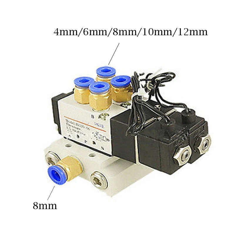 DC 12V 24V двойной Пневматический электромагнитный клапан 4V110-06 электромагнитный глушитель клапана быстрая установка базовый набор AC 110v 220v 4V110 06