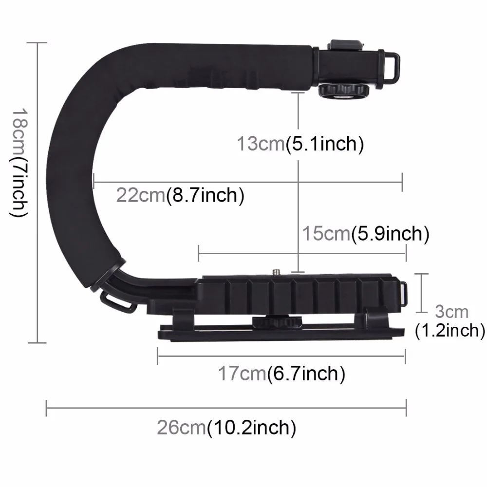 PULUZ для steadycam U-Grip c-образная рукоятка Стабилизатор камеры w/h штатив головка телефона Зажим адаптер для Steadicam DSLR Стабилизатор