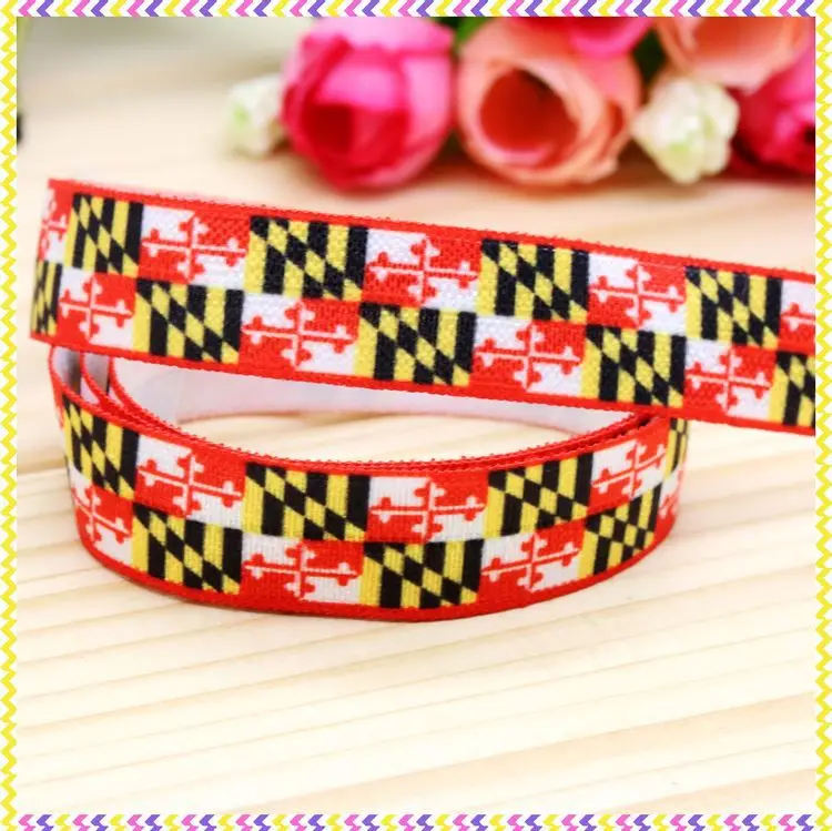 

5/8 inch Free shipping Elastic FOE state printed headband headwear diy hair band wholesale OEM H3699