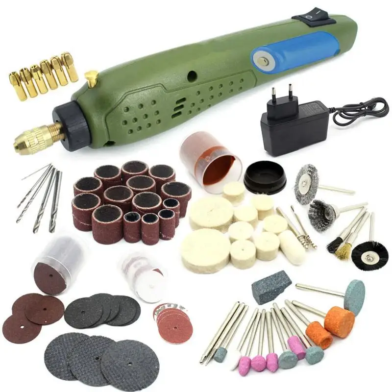 

Mini Power Rotary Tool Electric Drill + Grinding Accessories Set For Dremel Engraving Machine Electric Tool Kit-Eu Plug