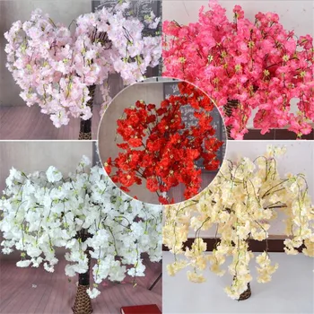 

10pcs Artificial Cherry Blossom Branch Flower Wall Hanging Sakura 145cm for Wedding Centerpieces Artificial Decorative Flowers