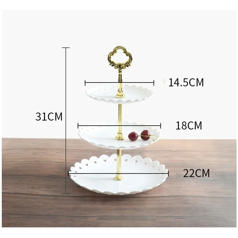 Подставка для торта, десерта, тарелки, взрывной стиль, Европейская свадебная вечеринка, многослойный пластиковый трехуровневый фруктовый поднос для снэков, поднос для конфет