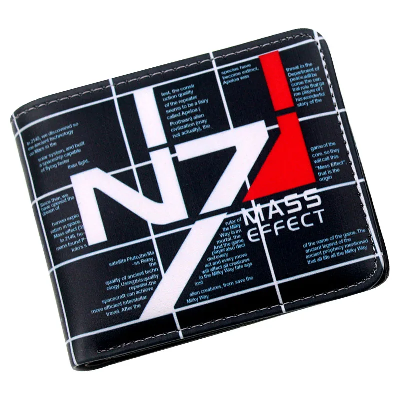 

Game Mass Effect Wallet Men's Bifold Wallets Credit/ID Card Holder Gift N7 Purse