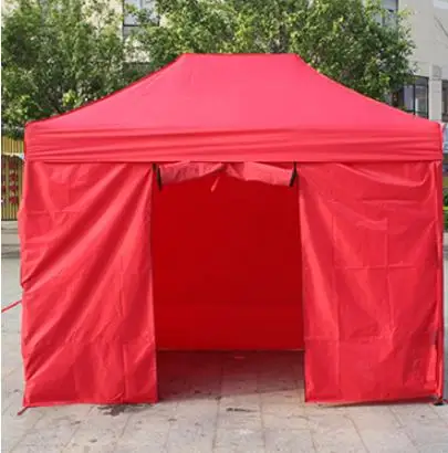 Стальной коммерческий складной шатёр, навес, рекламный складной солнцезащитный козырек, навес с четырьмя углами, свернутый транспарет, палатка с молнией - Цвет: 3x3