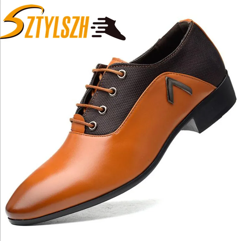 

Brand Men Shoes Top Quality Oxfords British Style Men Genuine Leather Dress Shoes Business Formal Shoes Men Flats Plus Size38-48