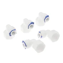 5 Pcs Conector Fêmea de Cotovelo Encaixe De Tubulação De Água RO Osmose Reversa Rápida Conector de Aquario 1/4