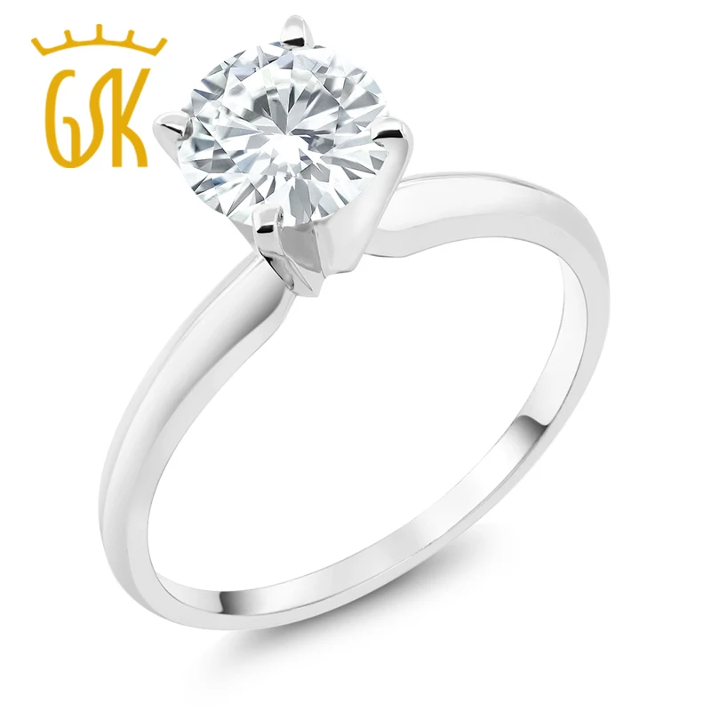 Charles & Colvard Forever Classic искусственный Муассанит 6 мм 0.80ct роса 14 к белое золото