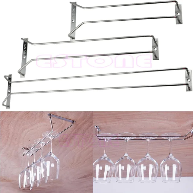 New 27/35CM Wine Glass Rack Hanging Stemware Holders Under Cabinet Home Bar