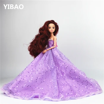

Retail BIG 42x34cm Wedding dress fashion Princess dolls Wedding suits Girls Toys Birthday Gifts 12 Joint Dolls With box