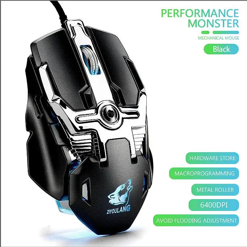 

DSstyles Professional Wired Gaming Mouse 7 Button 5500 DPI LED Optical USB Computer Mouse Gamer Mouse Silent Mause for PC