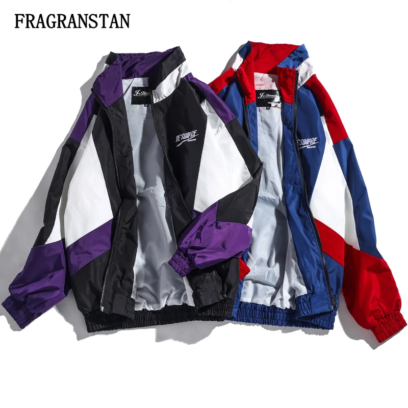 

Spring Summer New Women Stand Collar Jacket Female Fashion Letter Embroidery Hit Color Coat Casual Loose Oversize Outwear JQ368