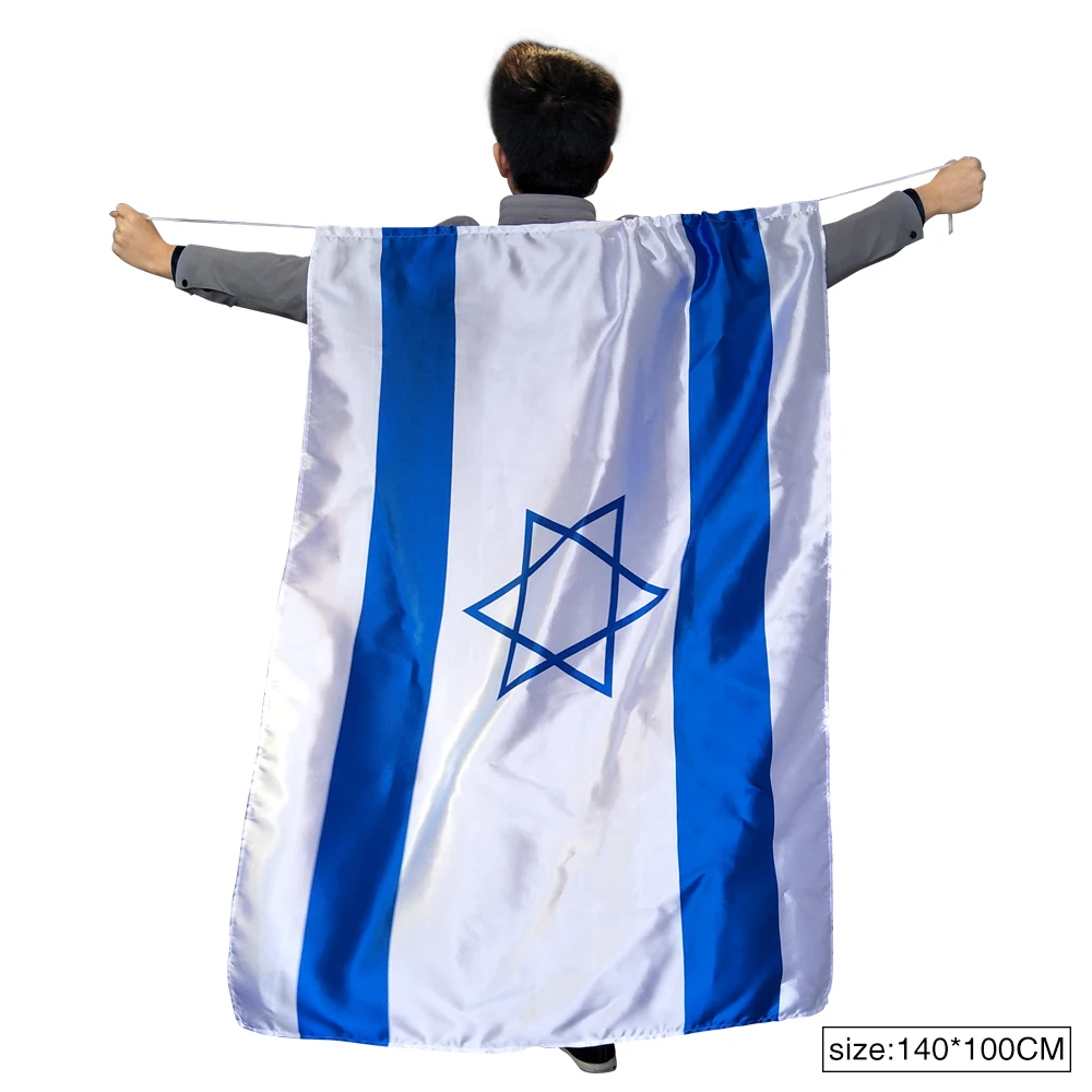 Специальный 140*90 см Флаг Израиля накидка для взрослых Размер свободный герой веревка накидка вручную изготовленная лента костюмы прочный
