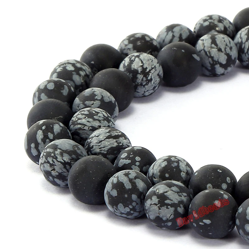 

Fctory Price Natural Stone Dull Polish Matte Unpolished Snowflake Obsidia Beads Pick Size 4-12mm For Bracelet Necklace Making