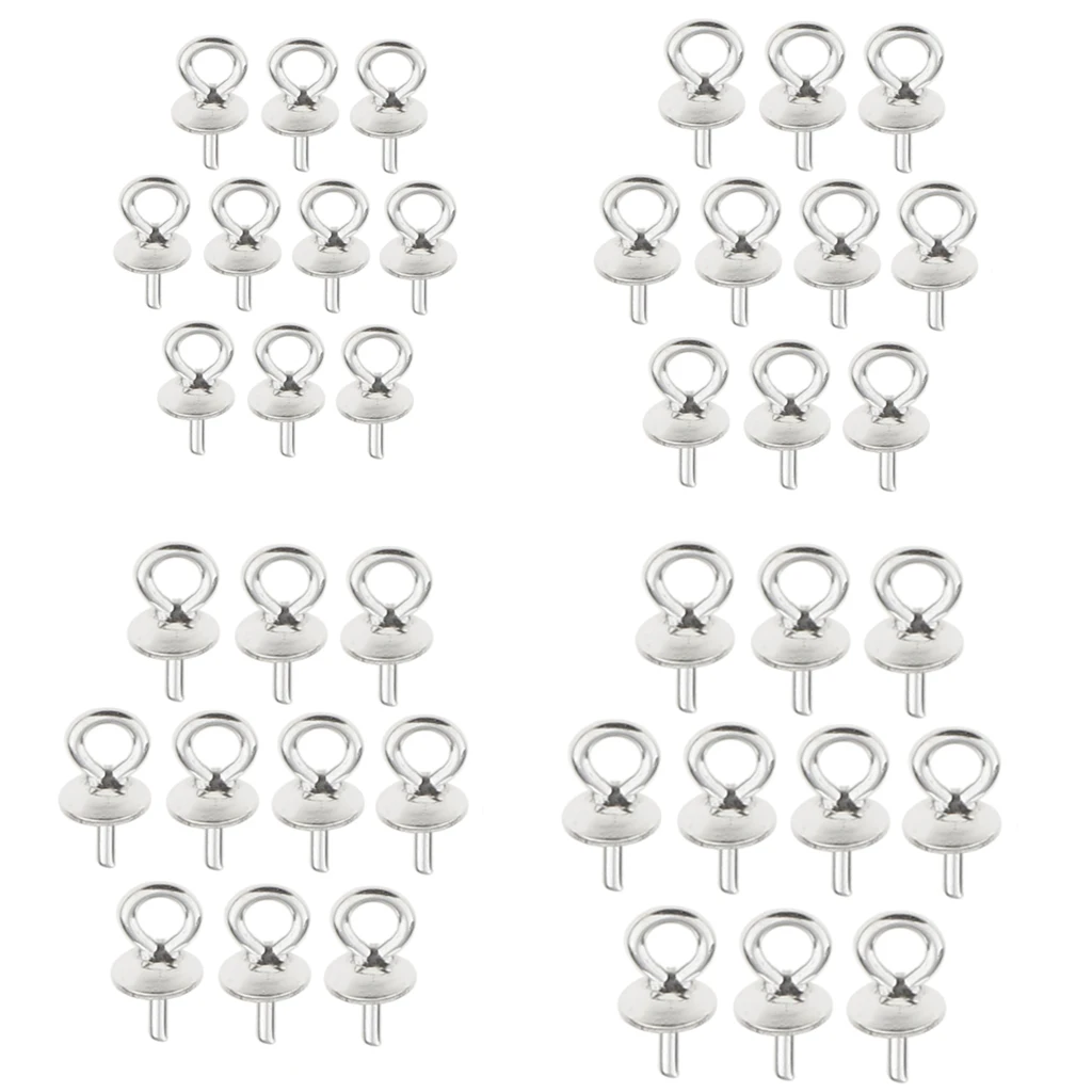 

10 Pieces 925 Sterling Silver Jewelry Eye Pins Pearl Charm Pendant Connetcor Bail for DIY Pendants