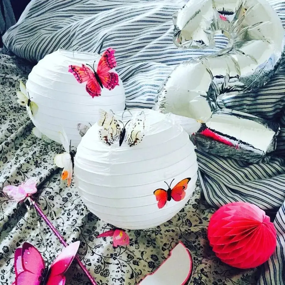 5pcs/Lot 8''(20cm) Whit Chinese Paper Lantern White Wedding Party