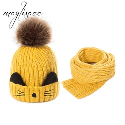Maylisacc Kids Winter Warm Knitted Hat With Scarves Cute Cartoon for Girls Boys Outdoor Sports Adjustable Scarves with Hat Set Maylisacc Kids Winter Warm Knitted Hat With Scarves Cute Cartoon for Girls Boys Outdoor Sports Adjustable Scarves with Hat Set