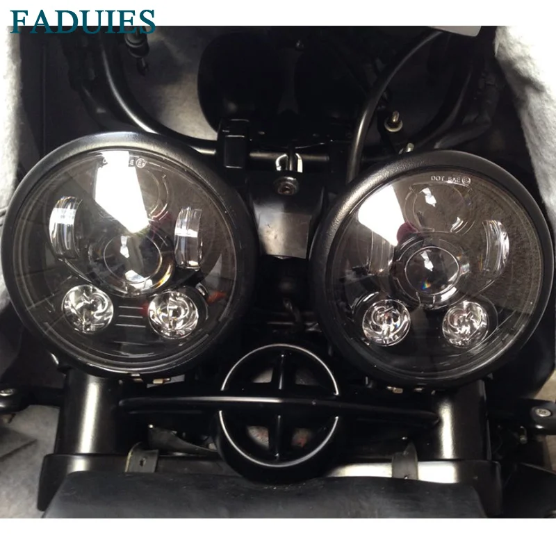 

FADUEIS 2psc Black 5.75inch Daymaker Projector LED Headlight For Harley Motorcycle Speed Triple & Street Triple & Thunderbird
