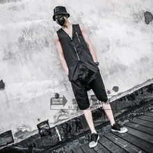 Лето стиль мужской комбинезон индивидуальный характер vogue 7 минут Штаны Мешковатые штаны парикмахера Рабочий комбинезон. S-6XL