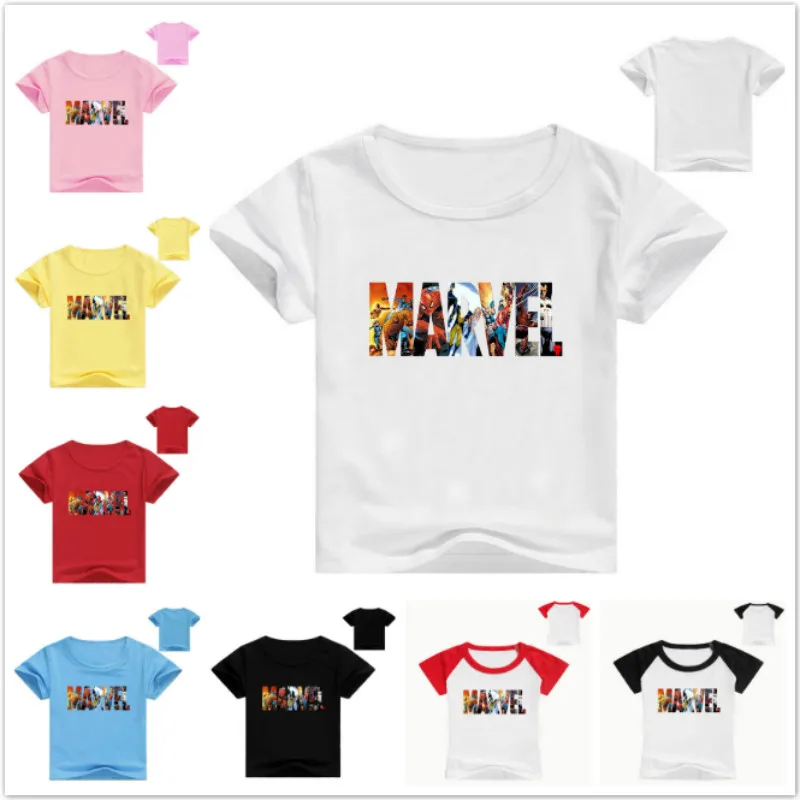 

Summer Baby Boys Clothes Cotton Short Sleeve T-Shirts Children Cartoon Marvel Comics Printed Baby Girls Kids Clothes Tops Tees