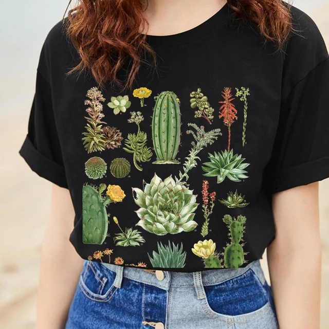 Camisa Infantil Feminina Com Estampa De Flores, Cactos E Deserto