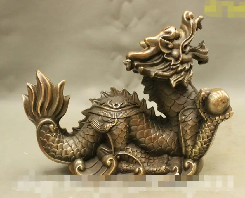 

S07059 10" Classic China FengShui Bronze Copper Exorcise Evil Spirit Dragon Ball Statue discount 30% (C0324)