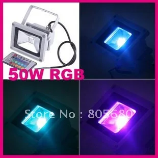

50W RGB led flood light, with IR remote controller,AC85-265V input,2years warranty with waterproof driver