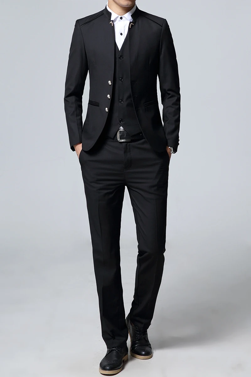 4XL мужские костюмы осенние блейзеры костюм жилет и брюки тонкие мужские пальто+ жилет+ брюки