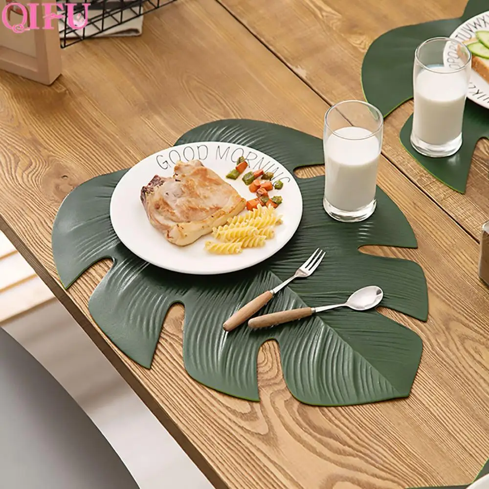 

Palm Leaf Placemat Flamingo Party Decoration For Table Tableware Hawaiian Party Decorations Birthday Wedding Decoration Table