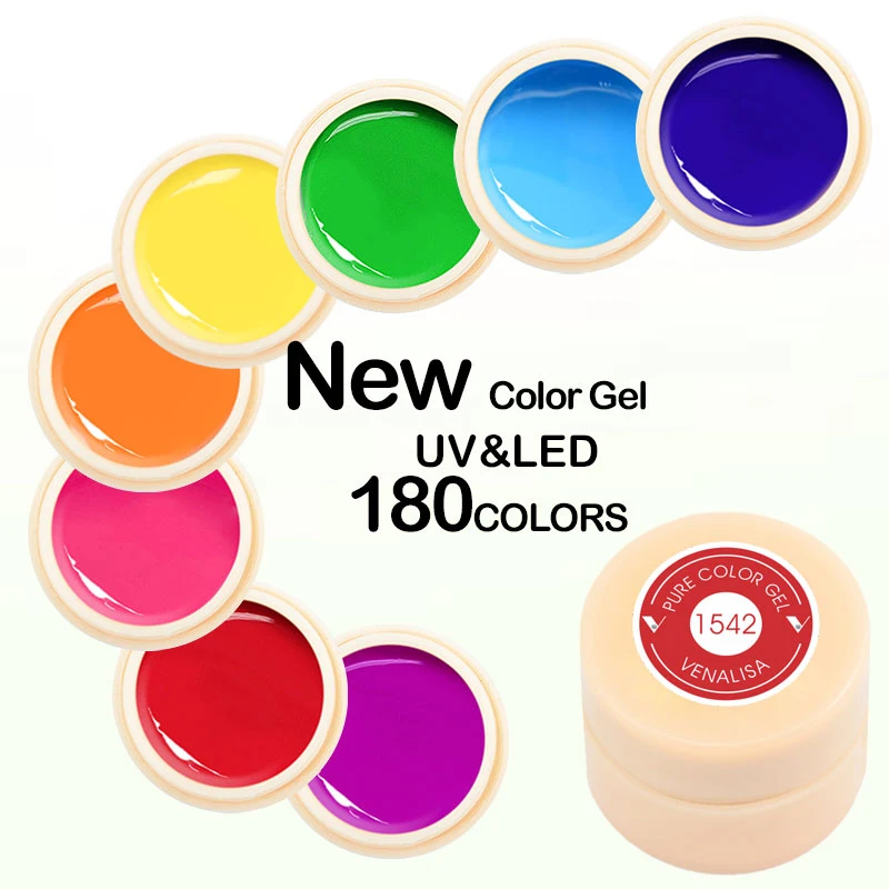 

color Gel Paint uv Nail Gel Soak Off Nail Art led nail lacquer 180 colors glitter nail rainbow Painting Gel
