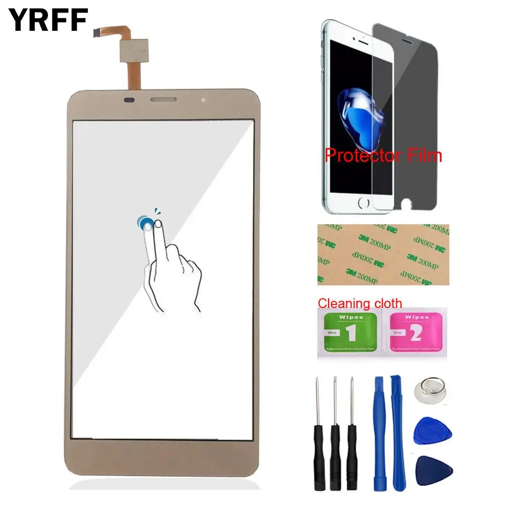 YRFF 5.7inch Phone Touch Screen Front For Leagoo M8 For Leagoo M8 Pro Touch Digitizer Panel Glass Free Protector Film Adhesive -