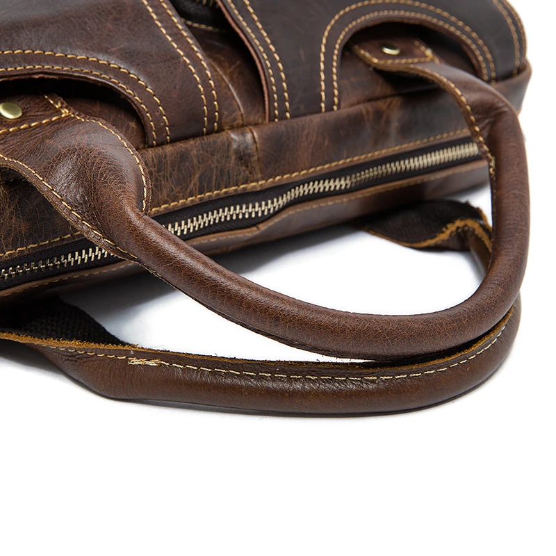 MVA Men's Briefcase bag men's Genuine Leather bags male man 14inch business Laptop bag for men briefcases leather bags 8002-1