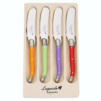 

6.25'' 4pcs Laguiole Rainbow Butter Knife Cheese Dessert Spreaders Cream Knifes Dessert Tools Toast Breakfast Kitchen Utensils