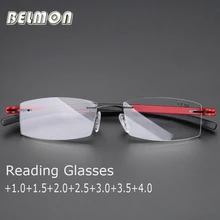 Belmon очки для чтения Для мужчин Для женщин без оправы пресбиопические очки для мужчин и женщин очки+ 1,0+ 1,5+ 2,0+ 2,5+ 3,0+ 3,5+ 4,0 RS805