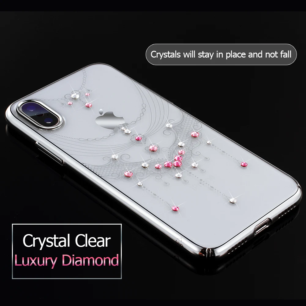 KINGXBAR для iPhone X случае роскоши bling rhinesrone кристаллами Swarovski Ультратонкий чехол| |