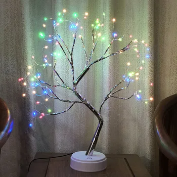 

Pokich USB Simulation Tree LED Colorful Lantern Home Decorative Night Wire String Lights For Birthday Party Decor