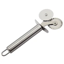 Полностью из нержавеющей стали двойной роликовый резак для пиццы, нож для кондитерских изделий, щипцы для теста, круглая плита, нож для кружев D907